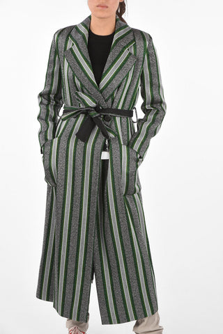 EMPORIO Lurex Double Breasted Coat With Belt