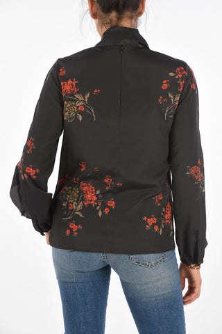 Floral Printed Tie Neck Blouse