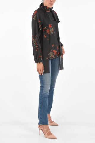Floral Printed Tie Neck Blouse