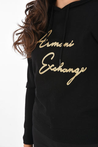 ARMANI EXCHANGE Hoodie Sweater with Glitter Logo