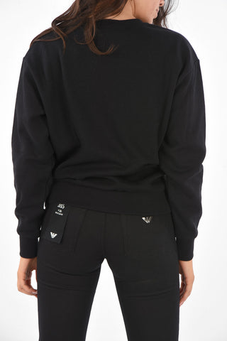 ARMANI EXCHANGE Sequined Embroidered Crew-Neck Sweatshirt