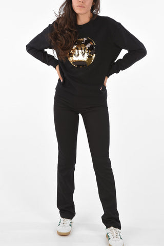 ARMANI EXCHANGE Sequined Embroidered Crew-Neck Sweatshirt