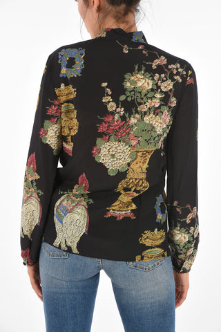 Silk Tie Neck Blouse