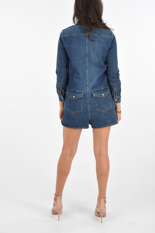 Mini Tuta in Denim con Volant