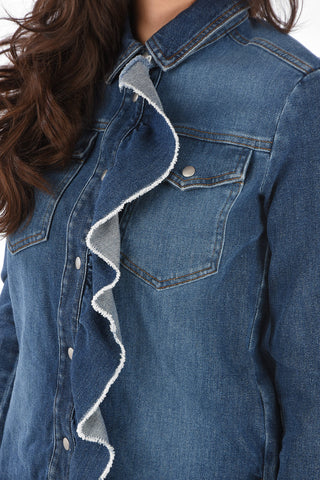 Mini Tuta in Denim con Volant