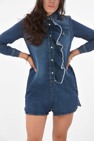 Mini Tuta in Denim con Volant