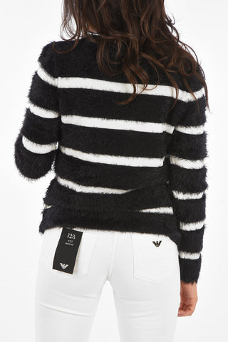 ARMANI EXCHANGE Faux Fur Striped Sweater