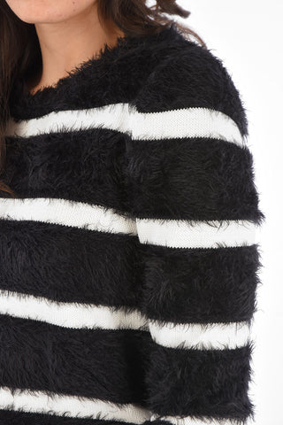 ARMANI EXCHANGE Faux Fur Striped Sweater