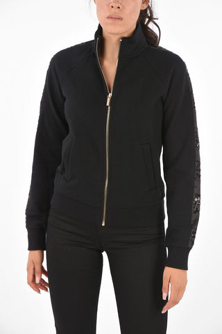 ARMANI EXCHANGE Sequined Details Sweatshirt with zip closure