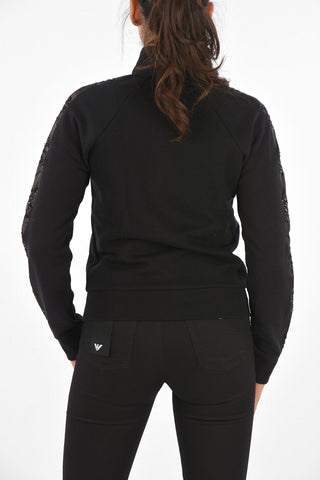ARMANI EXCHANGE Sequined Details Sweatshirt with zip closure