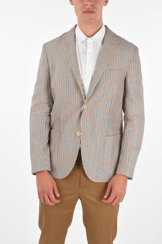 CC COLLECTION unbalanced striped RESET side vents 2-button blazer drop 8R