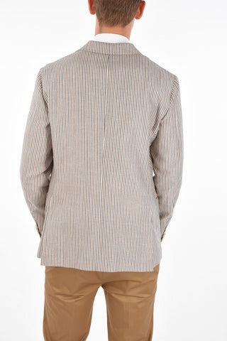 CC COLLECTION unbalanced striped RESET side vents 2-button blazer drop 8R
