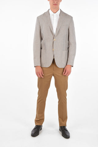 CC COLLECTION unbalanced striped RESET side vents 2-button blazer drop 8R