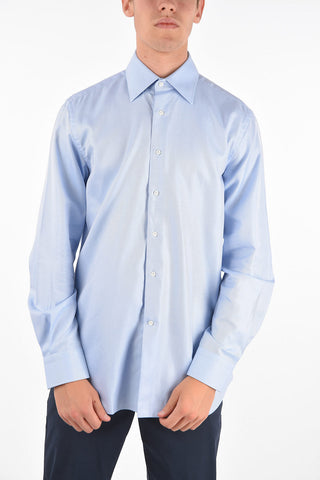Twill Spread Collar Shirt
