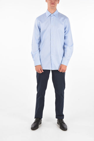 Twill Spread Collar Shirt