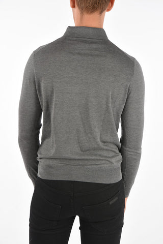Silk and Cotton Polo Collar Sweater
