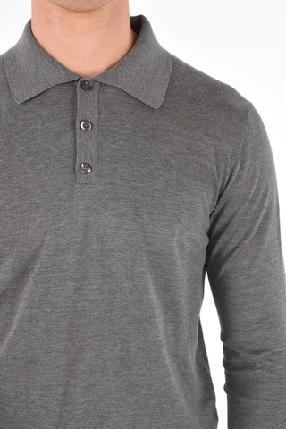 Silk and Cotton Polo Collar Sweater