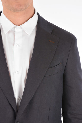 CC COLLECTION silk virgin wool and flax REWARD side vents 2-button blazer drop 7R