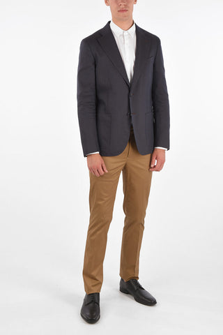 CC COLLECTION silk virgin wool and flax REWARD side vents 2-button blazer drop 7R