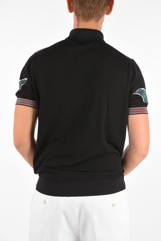 Floral Lightweight Knit Polo Shirt