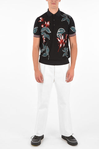 Floral Lightweight Knit Polo Shirt