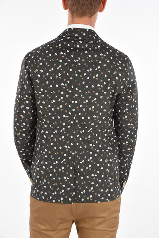 CC COLLECTION floral-print center vent 2-button blazer drop 8R