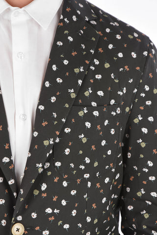 CC COLLECTION floral-print center vent 2-button blazer drop 8R