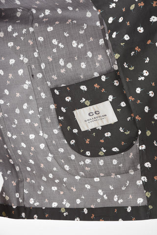 CC COLLECTION floral-print center vent 2-button blazer drop 8R