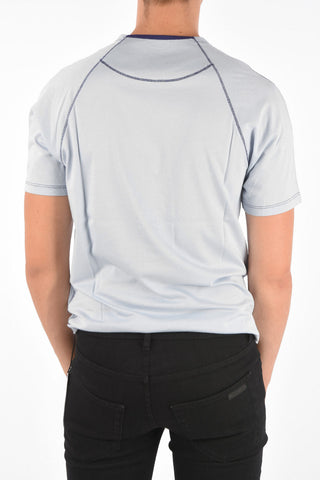 T-shirt Stampata con Cuciture a Vista