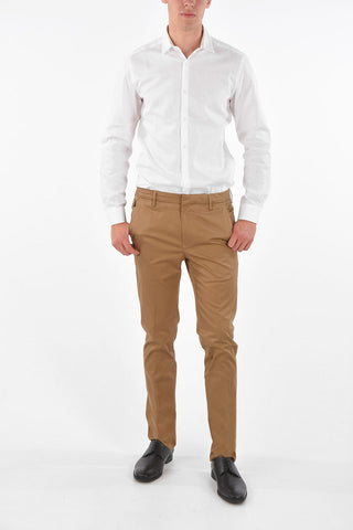 pantalone in cotone stretch a vita regolare