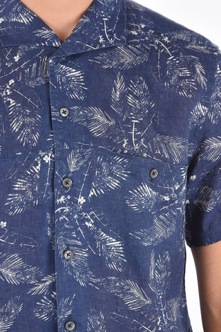 ID Camicia Slim Fit in Lino Stampato 