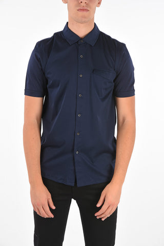 Stretchy-cotton Polo T-shirt with Breast Pocket
