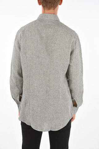 ID Camicia Collo Italiano in Lino Gingham Check