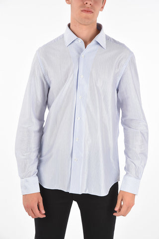 Striped Spread Collar Shirt