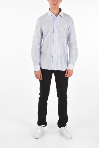Striped Spread Collar Shirt