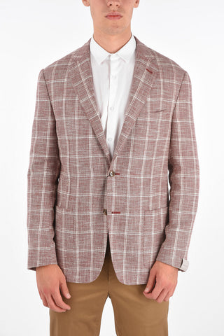checked side vents notch lapel GATE 2-button blazer