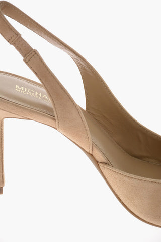 8.5cm Suede leather LUCILLE Slingback pumps