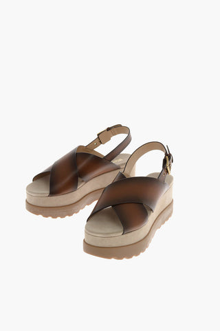 7cm leather BECKER Sandals with platform