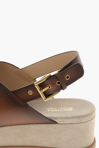 7cm leather BECKER Sandals with platform