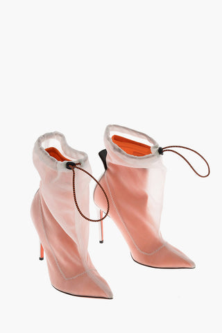 Tronchetto in neoprene con dettaglio in pelle 10.5cm