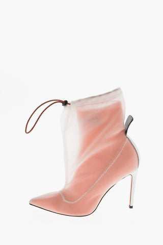 Tronchetto in neoprene con dettaglio in pelle 10.5cm