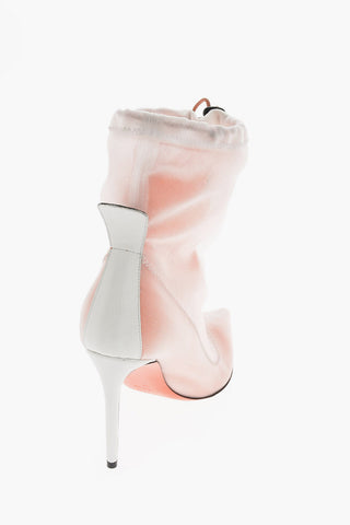 Tronchetto in neoprene con dettaglio in pelle 10.5cm