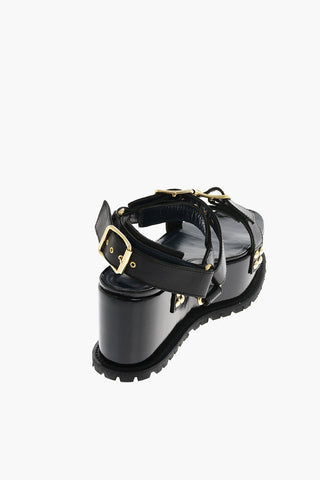 leather sandals with platform 8cm