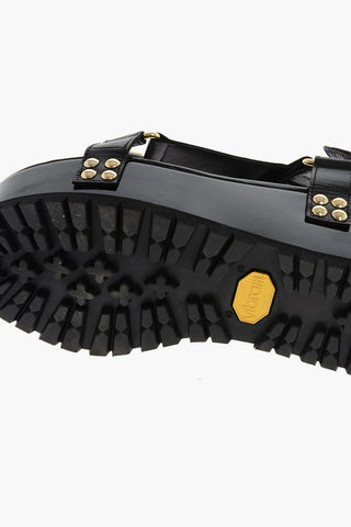 leather sandals with platform 8cm