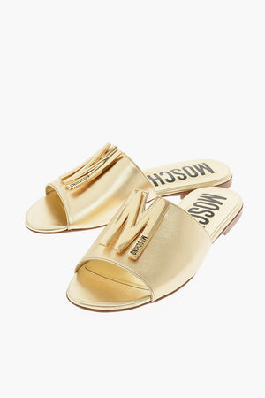 COUTURE! Metallic leather Slides