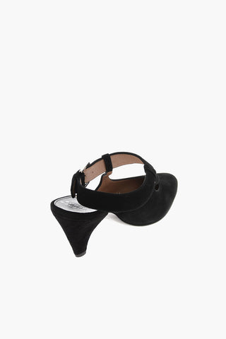 Sandali ankle-strap TOSCA in pelle scamosciata Point toe 7cm