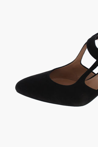 Sandali ankle-strap TOSCA in pelle scamosciata Point toe 7cm