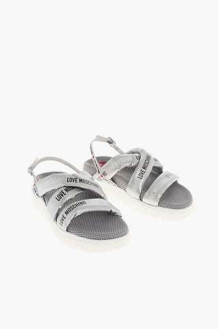 LOVE leather and fabric sandals