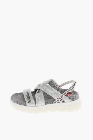 LOVE leather and fabric sandals