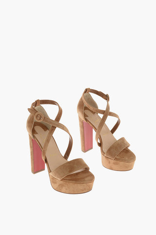 12.5cm suede leather LOUBI BEE Ankle-strap sandals